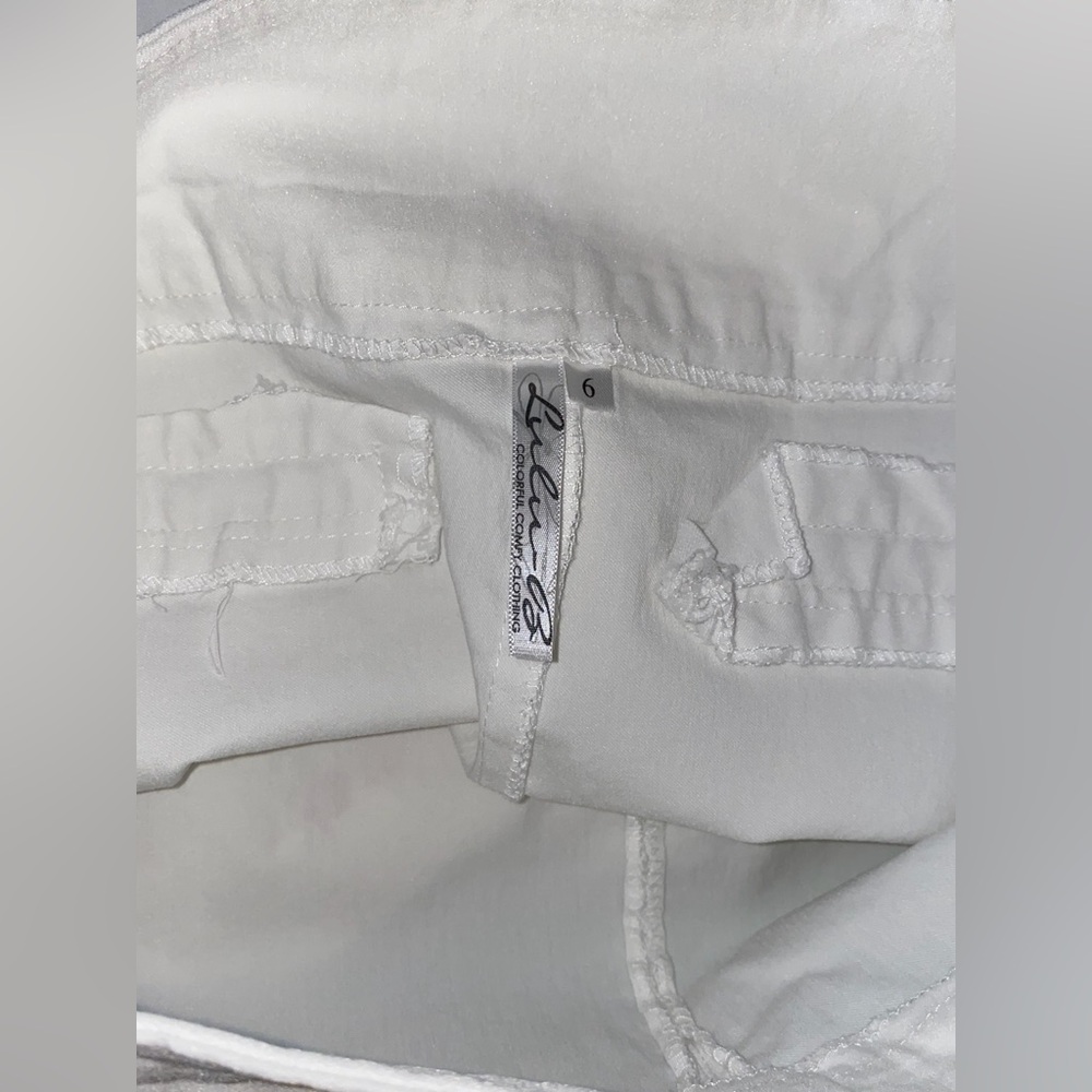 Lulu-B Women's Straight Skirt in White Size 6 stretchy Preowned comfy - Picture 12 of 13